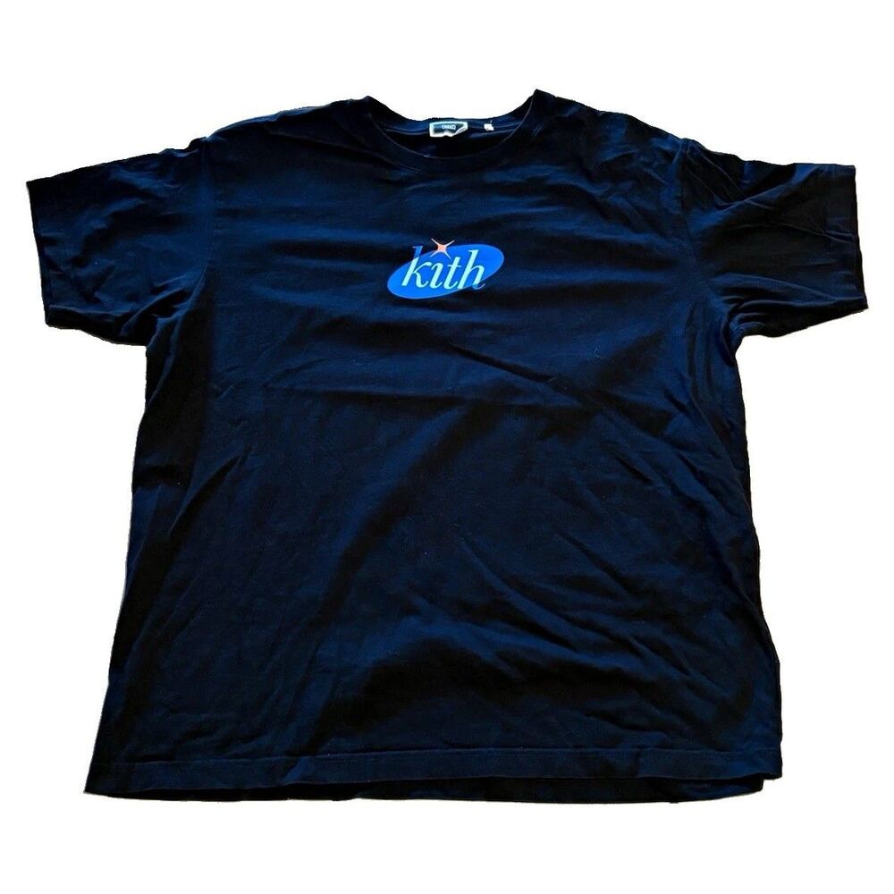 Kith Retro Oval Logo Tee Black T-Shirt Men Size XXL Made in Peru Streetwear